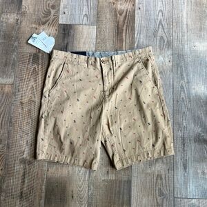 Jachs Tan and Red Flat Front Shorts Lightweight Casual preppy